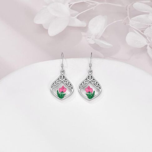 SILBAZ Scottish Thistle Earrings Celtic Knot Earrings Teardrop Dangle Earrings Thistle Enamel Earrings Scottish Flower Jewelry Gifts for Women Girls in Saudi Arabia