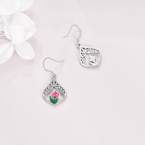SILBAZ Scottish Thistle Earrings Celtic Knot Earrings Teardrop Dangle Earrings Thistle Enamel Earrings Scottish Flower Jewelry Gifts for Women Girls in Saudi Arabia