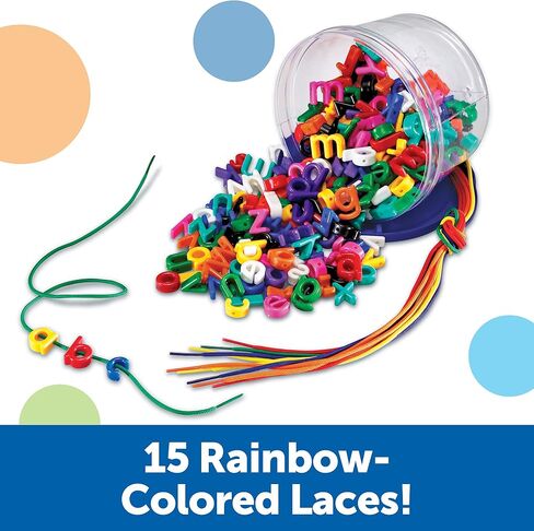 Learning Resources Uppercase Lacing Alphabet - 275 Pieces, Ages 3+, Preschool Learning Must Haves, Teacher and Home School Supplies, Alphabet String Letter for Kids, Back to School Supplies in Saudi Arabia