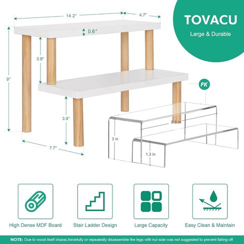 Small Plant Stand Indoor Ladder Shelf Desk, 2 Tiers Desktop Flower Stand Window Sill ,Wood Display Stand for Succulent Cupcake Spice Rack Countertop ( White, 14.2") in Saudi Arabia