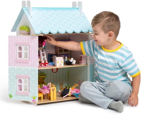 Le Toy Van - مجموعة لعب بيت الدمية الخشبية الرائعة المكونة من 4 طوابق في قاعة شجرة الكرز الرائعة للفتيات أو الأولاد | رائعة كهدية | مناسبة للأعمار من 3 سنوات فما فوق in Saudi Arabia