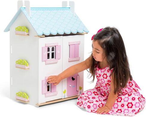 Le Toy Van - مجموعة لعب بيت الدمية الخشبية الرائعة المكونة من 4 طوابق في قاعة شجرة الكرز الرائعة للفتيات أو الأولاد | رائعة كهدية | مناسبة للأعمار من 3 سنوات فما فوق in Saudi Arabia