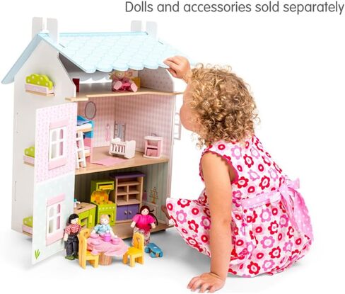 Le Toy Van - مجموعة لعب بيت الدمية الخشبية الرائعة المكونة من 4 طوابق في قاعة شجرة الكرز الرائعة للفتيات أو الأولاد | رائعة كهدية | مناسبة للأعمار من 3 سنوات فما فوق in Saudi Arabia