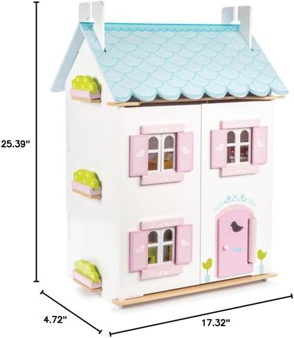 Le Toy Van - مجموعة لعب بيت الدمية الخشبية الرائعة المكونة من 4 طوابق في قاعة شجرة الكرز الرائعة للفتيات أو الأولاد | رائعة كهدية | مناسبة للأعمار من 3 سنوات فما فوق in Saudi Arabia