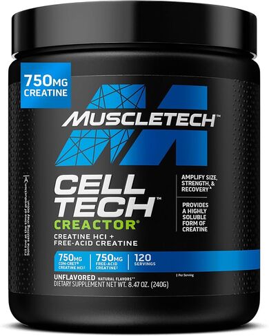 MuscleTech Cell-Tech Creactor | Creatine HCl Formula | Muscle Builder for Men & Women | Creatine HCl + Free-Acid Creatine Supplements | Fruit Punch Extreme, 120 Servings in Saudi Arabia