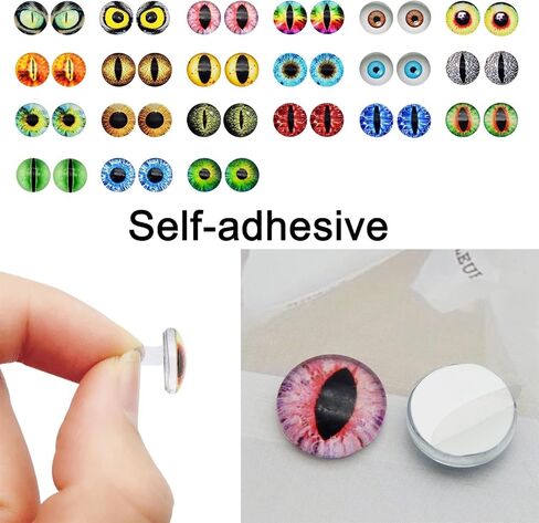 40PCS 20mm Self Adhesive Dragon Animal Eye Googly Wiggle Eyes for DIY Craft Sticker Children School Classroom Arts Crafts Decoration in Kuwait