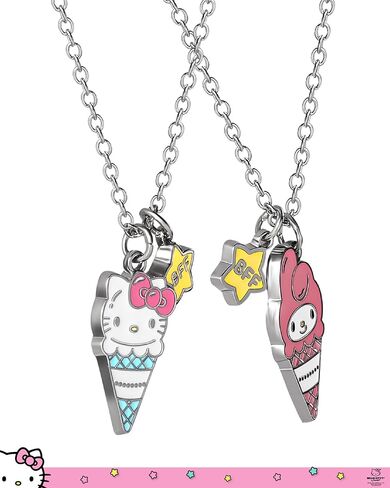 Hello Kitty Sanrio and Friends Girls BFF Necklace Set - 16"+3" BFF Friendship Necklaces Officially Licensed in Saudi Arabia