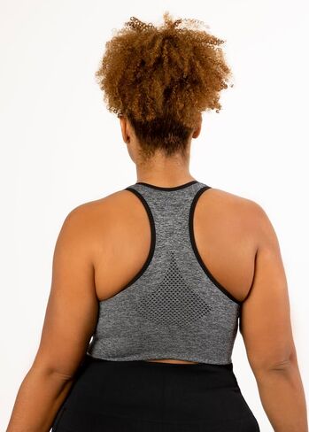 Under Control Plus Size Sports Bras for Women High Support Large Bust Racerback Padded White/Black Sport Bra Yoga Workout Bra in Kuwait