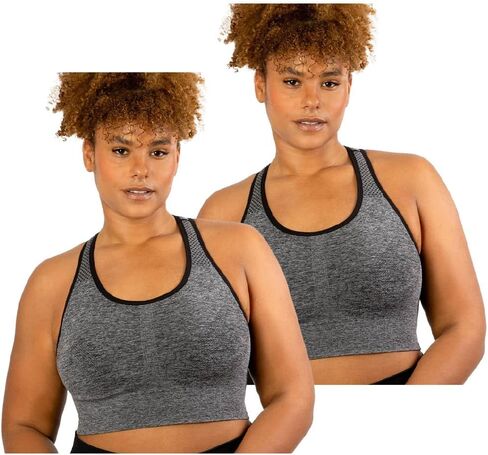 Under Control Plus Size Sports Bras for Women High Support Large Bust Racerback Padded White/Black Sport Bra Yoga Workout Bra in Kuwait