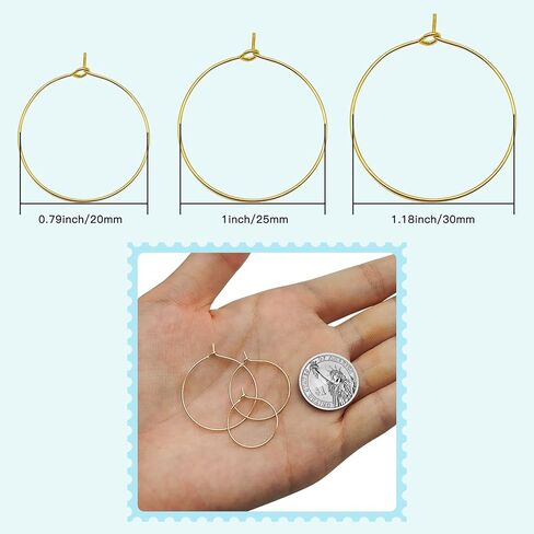 180Pcs Plated Wine Glass Hoop Rings,Beading Hoop Rings Ear Wines Earring Hoops for Jewelry Making Craft Art DIY in Kuwait