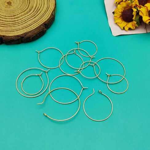 180Pcs Plated Wine Glass Hoop Rings,Beading Hoop Rings Ear Wines Earring Hoops for Jewelry Making Craft Art DIY in Kuwait