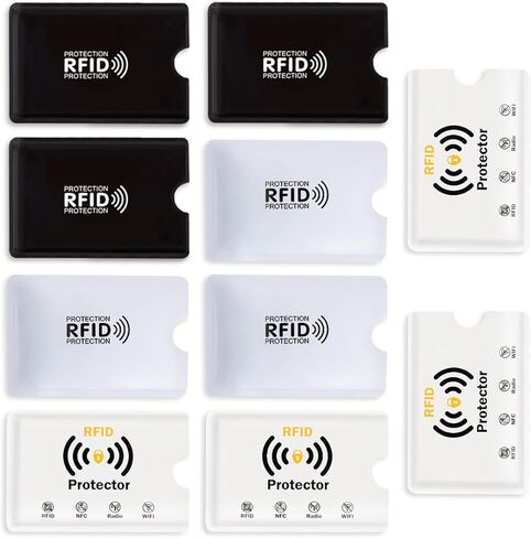 RFID Blocking Sleeves, Identity Theft Prevention RFID Credit Card Holders Smart Slim Design Card Covers, Perfect for Wallet, Puerse, Passport Holder (10 Packs-5 Colors Card Covers) in Kuwait