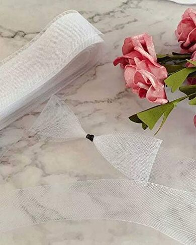 جديلة شعر حصان سوداء من البوليستر الناعم بعرض 5 سم من VIVIPAKOKO، تُباع لكل لفة/ 50 ياردة (أسود، 2 بوصة) in Kuwait