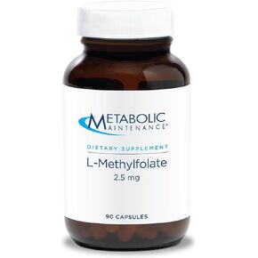 Metabolic Maintenance L-Methylfolate 2.5mg - Gluten-Free & Dairy-Free Folate Supplement - Supports Cognitive + Brain Health - L Methylfolate for Daily Use (90 Capsules) in Kuwait