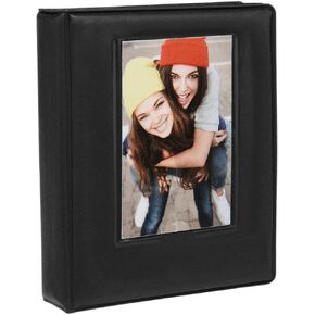Zink 2x3 Photo Album 64-Pocket Mini Photo Album w/ Transparent Window Cover for 2"x3" ZINK Zero Ink Photo Paper Compatible with Kodak, Lifeprint, Polaroid, HP, Canon, Fujifilm 2x3" Photos, Black