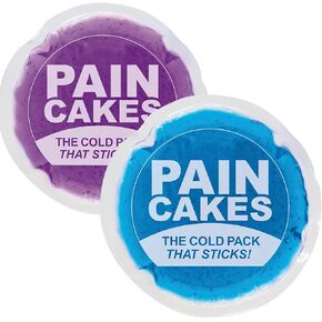 PAINCAKES Mini The Cold Pack That Sticks & Stays in Place- Reusable Cold Therapy Ice Pack Conforms to Body, 1 Set Mini (1 Purple, 1 Blue- 2.88") in Saudi Arabia