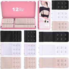 Anydzz 6Pcs Comfortable Bra Extender, Bra Extension with Storage Case, Soft and Elastic Bra Closure Extension for all Common Bra Models, Black, White or Beige, 2/4 Hook 3 Rows to Choose in Kuwait