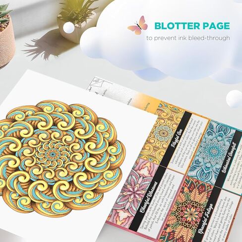 ColorIt Mandalas to Color Volume IV Coloring Book for Adults Relaxation, 50 Single-Sided Designs, Thick Smooth Paper, Spiral Binding, USA Printed, Lay Flat Hardback Book Covers, Ink Blotter Paper in Kuwait