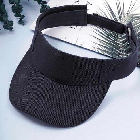 Marrywindix 1 Piece of Black Sport Wear Athletic Visor Sun Sports Visor Hat Visor Adjustable Cap for Women and Men (One Size) in Kuwait