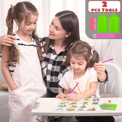 sinceroduct 84Pcs Diamond Painting Stickers Kits for Kids, Mosaic Sticker Art Kits, DIY 5D Gem Sticker Gem Art and Craft Kits for Girls Boys Kids and Adult Beginner in Kuwait