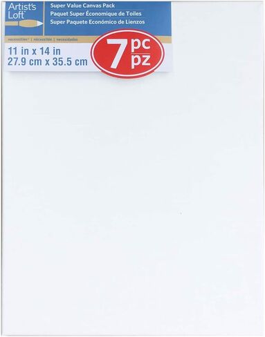 12 Count 8" x 8" Super Value Canvas by Artist's Loft Necessities - Acid Free Cotton Canvas for Paint, Acrylic, & Oils - 1 Pack in Kuwait