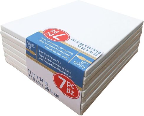 12 Count 8" x 8" Super Value Canvas by Artist's Loft Necessities - Acid Free Cotton Canvas for Paint, Acrylic, & Oils - 1 Pack in Kuwait