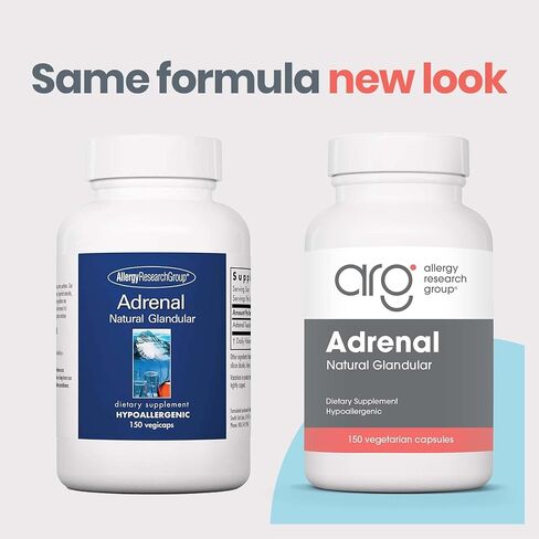 Allergy Research Group - Adrenal Glandular - Stress, Energy, Adrenal Support - 150 Vegicaps in Saudi Arabia