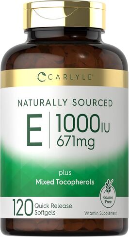 Carlyle Vitamin E Plus Mixed Tocopherols | 1000 IU (671mg) | 150 Softgels | Non-GMO and Gluten Free Formula | Naturally Sourced Vitamin E Supplement in Saudi Arabia