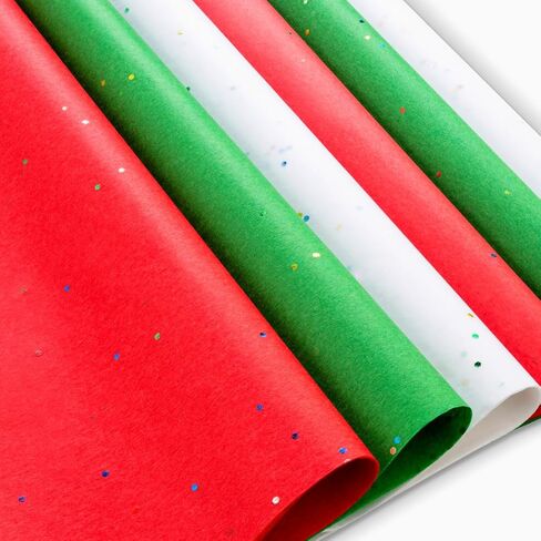 Plum Designs Christmas Tissue Paper for Gifts- 300 Sheets Bulk Christmas Wrapping Paper- White, Green, and Red Tissue Paper for Gift Bags, Holiday Tissue Paper Bulk 20" x 20", 300 Sheets in Kuwait