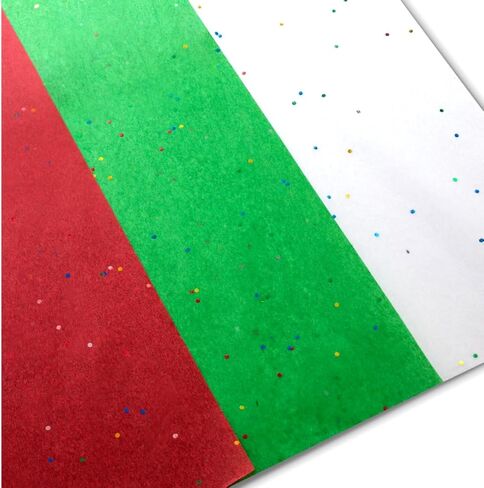 Plum Designs Christmas Tissue Paper for Gifts- 300 Sheets Bulk Christmas Wrapping Paper- White, Green, and Red Tissue Paper for Gift Bags, Holiday Tissue Paper Bulk 20" x 20", 300 Sheets in Kuwait