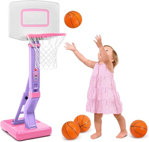طوق كرة السلة للأطفال الصغار، ارتفاع قابل للتعديل، طوق كرة السلة للأطفال للعب في الأماكن المغلقة والمفتوحة، طوق كرة السلة المحمول بجانب حمام السباحة، لعبة كرة السلة لحمام السباحة للأولاد والبنات in Kuwait