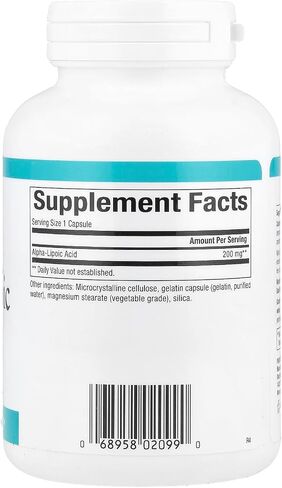 Natural Factors, Alpha-Lipoic Acid 200 mg, Antioxidant Support to Help Maintain Glucose Levels Already in a Normal Range, 120 Capsules (120 Servings) in Saudi Arabia