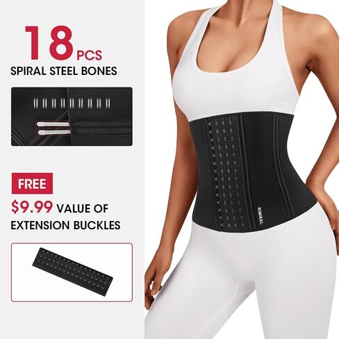 KIMIKAL Women Waist Trainer Corset Belt: Under Clothes Sport Tummy Control Long Torso Shapewear in Kuwait