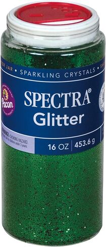 Unknown Pacon Spectra Glitter، 0.04 بلورات سداسية، أخضر، 16 أونصة في وعاء شاكر in Kuwait