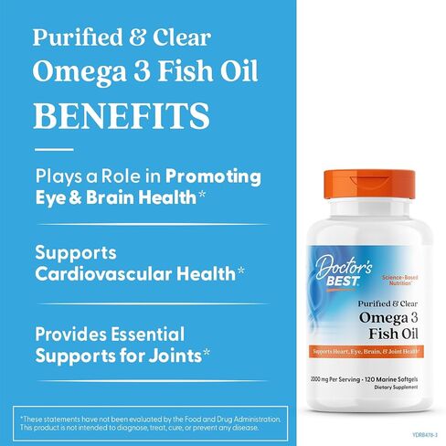 Doctor's Best Pure Wild Alaskan Fish Oil with AlaskOmega, Heart, Brain, Mental Wellbeing, Eyes, Non-GMO, Gluten Free, 180 Marine Softgels in Saudi Arabia