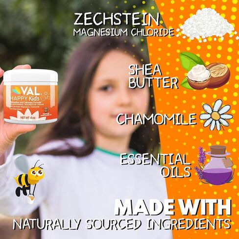 VAL Magnesium for Kids Roll-on Applicator, Relaxation Formula for Children, Zechstein Magnesium Chloride, Chamomile, Shea Butter and Natural Essential Oils to Help Kids Sleep, Support Balanced Mood in Saudi Arabia
