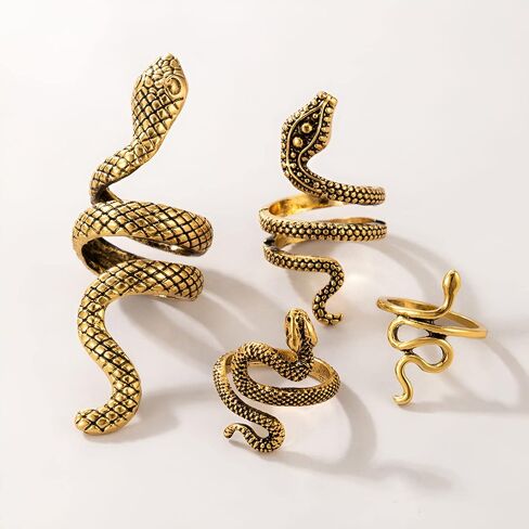 41Pc Fashion Boho Knuckle Rings Set for Women Girls Men, Vintage Retro Crystal Bohemian Midi Rings, Joint Nail Band Cuff Toe Statement Finger Rings, Snake Octopus Elephant Feather (41 Pcs a set) in Kuwait
