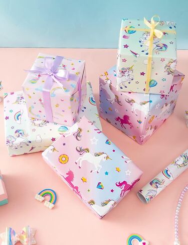 WERNNSAI Dinosaur Christmas Wrapping Paper 10 SHEETS Pink Christmas Flat Dinosaur Wrapping Paper Christmas Gift Wrap Fold Christmas Paper Holiday Girls Birthday Wrapping Paper in Saudi Arabia