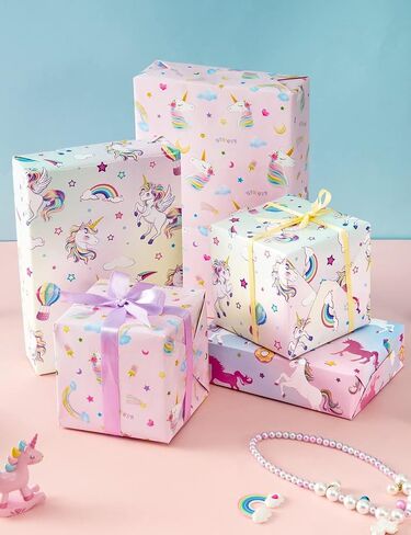 WERNNSAI Dinosaur Christmas Wrapping Paper 10 SHEETS Pink Christmas Flat Dinosaur Wrapping Paper Christmas Gift Wrap Fold Christmas Paper Holiday Girls Birthday Wrapping Paper in Saudi Arabia