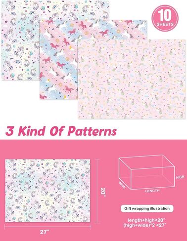 WERNNSAI Dinosaur Christmas Wrapping Paper 10 SHEETS Pink Christmas Flat Dinosaur Wrapping Paper Christmas Gift Wrap Fold Christmas Paper Holiday Girls Birthday Wrapping Paper in Saudi Arabia