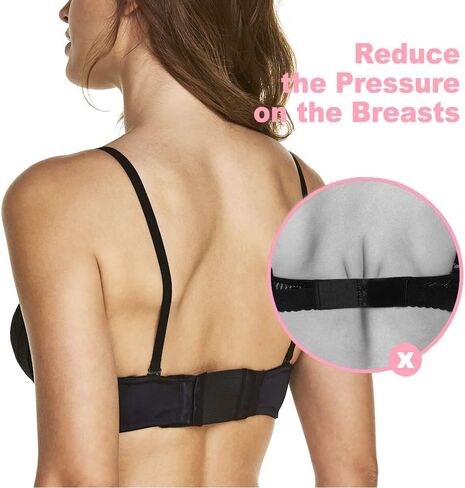 Anydzz 6Pcs Comfortable Bra Extender, Bra Extension with Storage Case, Soft and Elastic Bra Closure Extension for all Common Bra Models, Black, White or Beige, 2/4 Hook 3 Rows to Choose in Kuwait