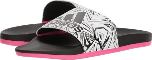 adidas Women's Adilette Comfort Slides Sandal, Clear Aqua/Lush Red/Pearl Citrine, 7 in Saudi Arabia