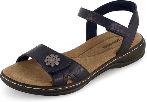 CUSHIONAIRE Women's Bloom comfort sandal with +Comfort Foam and Wide Widths Available, Black 8 in Saudi Arabia