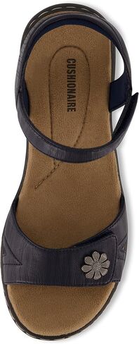 CUSHIONAIRE Women's Bloom comfort sandal with +Comfort Foam and Wide Widths Available, Black 8 in Saudi Arabia
