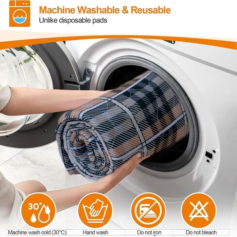 Washable Incontinence Bed Pads Waterproof Absorbent Quilted Bed Wetting Protection Pad Reusable Durable Underpads for Adults Kids Elderly Plaid 32x36in 1PCS in Kuwait