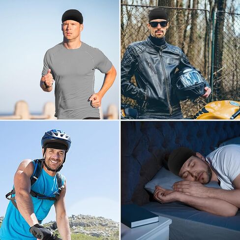 gelbesty 6 Pack Cooling Skull Cap for Men Women, Cycling Motorcycle Helmet Liner, UPF 50 Sun Protection Sweat Cap for Running Multicolor in Kuwait