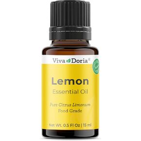 Viva Doria 100% Pure Lemon Essential Oil, Undiluted, Food Grade, Southwest USA Lemon Oil, 15 mL (0.5 Fl Oz)