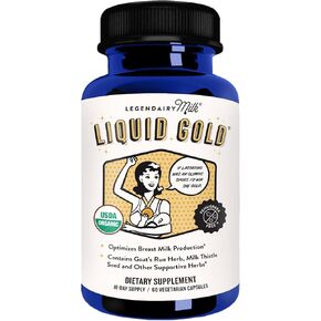 Legendairy Milk Liquid Gold Lactation Supplement, Organic Goat's Rue Lactation Support with Milk Thistle, Shatavari, Fennel, Alfalfa and Anise, Breastfeeding Supplements, 60 Vegan Capsules