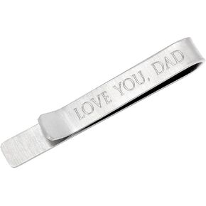 kilofly Men's Hidden Message"LOVE YOU, DAD" شريط ربطة عنق فاخر 2 بوصة فضي in Kuwait