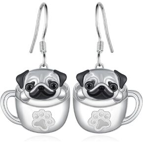 أقراط كورجي من الفضة الإسترليني عيار 925 أقراط متدلية على شكل كوب كلب لطيف على شكل حيوان كورجي هدية للنساء والفتيات والابنة in Kuwait